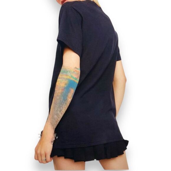 Black Short Sleeve Graphic Skulls Oversized Cotton Tee - NEW - Picture 3 of 3